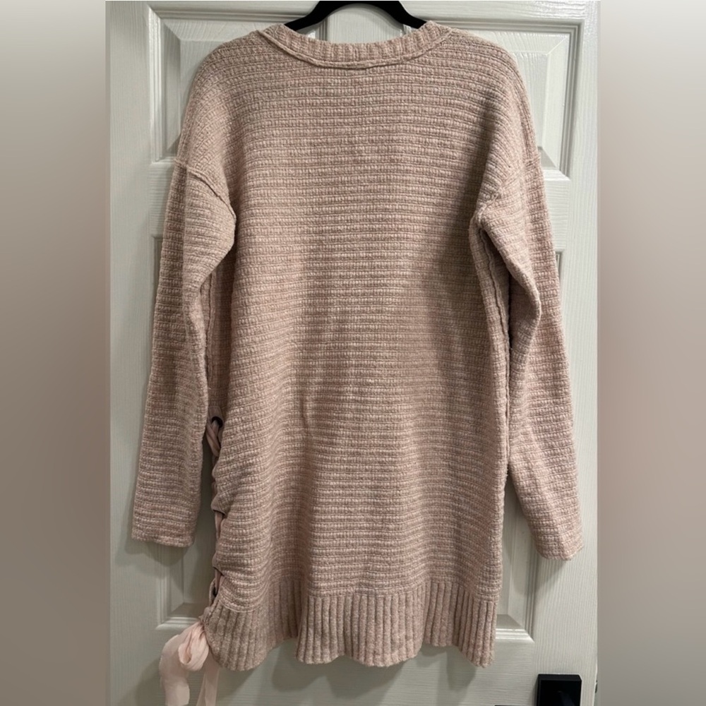 Free People Lace Up Oversized Sweater or Tunic Dress - Picture 9 of 15